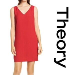 Theory Rosina Crepe Shift Dress, a sleeveless v-neck mini dress